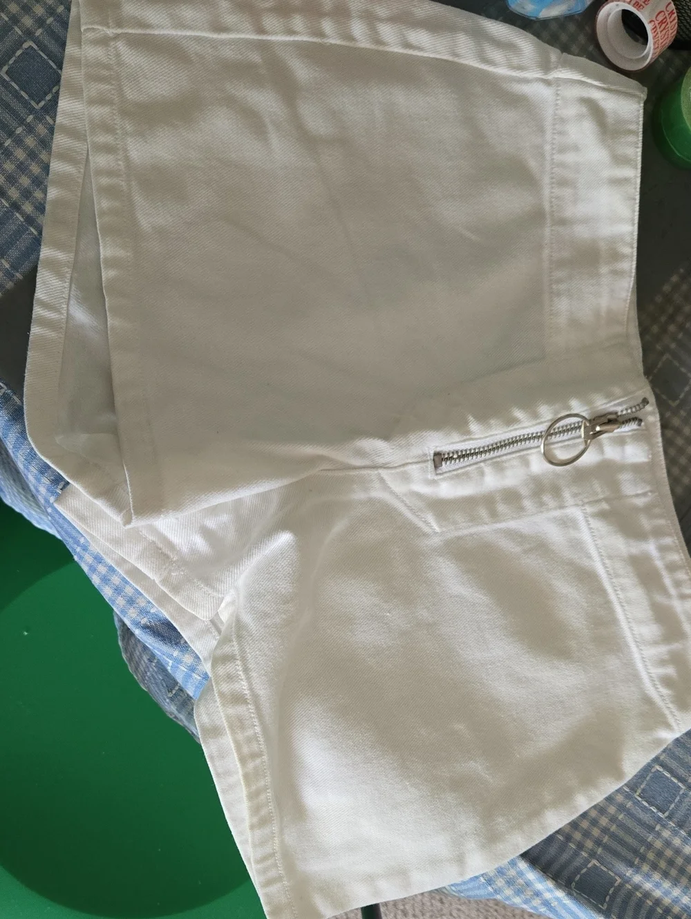 American Eagle Outfitters Neon Lime Athletic Shorts with White and Teal Trim